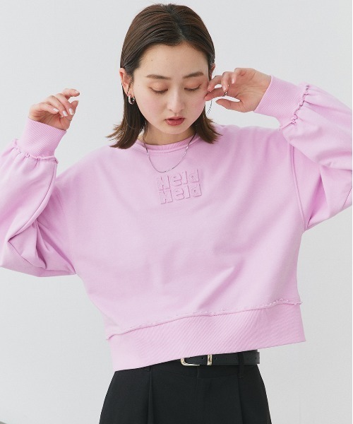 ad thie(アドティエ)の「アウトシーム 刺繍ロゴ スウェットプルオーバー(スウェット・レディース・チャコール/ピンク/アイボリー・FREE)」の15枚目の写真