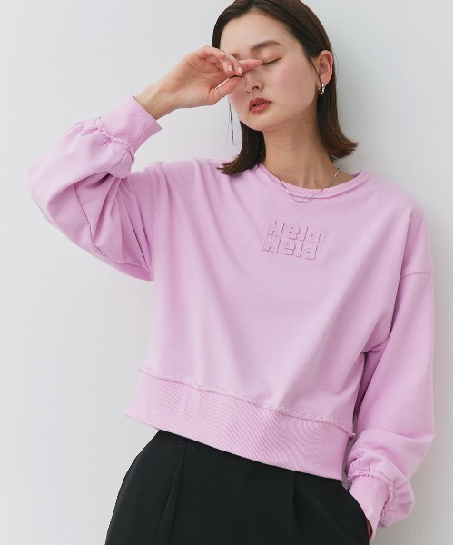 ad thie(アドティエ)の「アウトシーム 刺繍ロゴ スウェットプルオーバー(スウェット・レディース・チャコール/ピンク/アイボリー・FREE)」の16枚目の写真