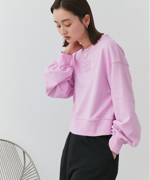 ad thie(アドティエ)の「アウトシーム 刺繍ロゴ スウェットプルオーバー(スウェット・レディース・チャコール/ピンク/アイボリー・FREE)」の17枚目の写真