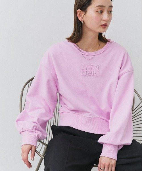 ad thie(アドティエ)の「アウトシーム 刺繍ロゴ スウェットプルオーバー(スウェット・レディース・チャコール/ピンク/アイボリー・FREE)」の19枚目の写真