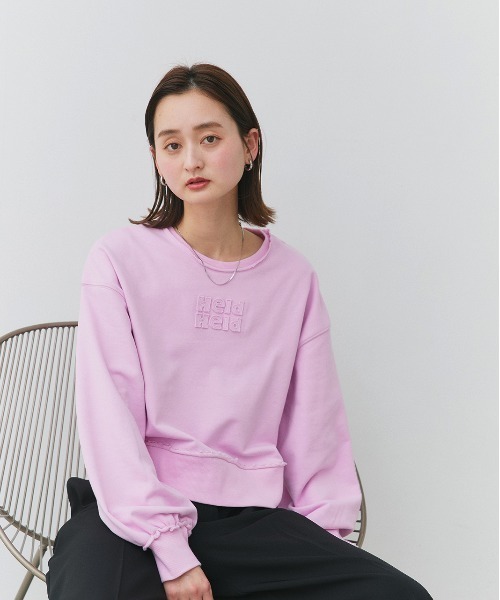 ad thie(アドティエ)の「アウトシーム 刺繍ロゴ スウェットプルオーバー(スウェット・レディース・チャコール/ピンク/アイボリー・FREE)」の20枚目の写真