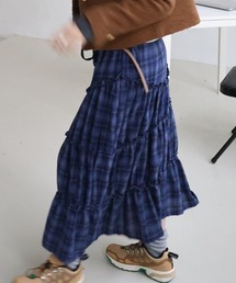チェックフリルスカート