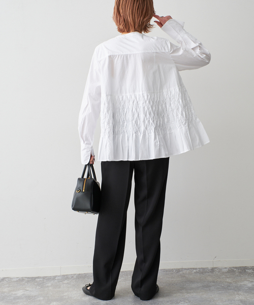 ヌキテパ 2024 Cotton Poplin Wave Tuck Blouse Cotton Poplin Wave Tuck Blouse | Pasand by ne Quittez pas