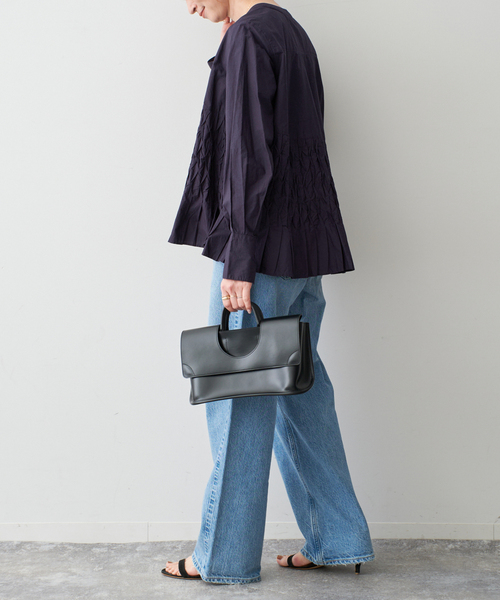 セール】ne Quittez pas / ヌキテパ COTTON POPLIN WAVE BLOUSE