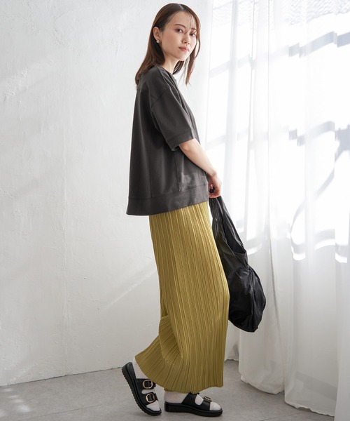 ikka(イッカ)の「コットンUSAミニ裏毛半袖Tシャツ(Tシャツ/カットソー・レディース・ブルー/チャコールグレー/オフホワイト/グリーン/ライトグレー/オレンジ・M/L/S)」の20枚目の写真