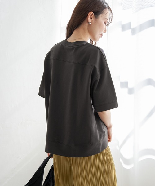 ikka(イッカ)の「コットンUSAミニ裏毛半袖Tシャツ(Tシャツ/カットソー・レディース・ブルー/チャコールグレー/オフホワイト/グリーン/ライトグレー/オレンジ・M/L/S)」の22枚目の写真