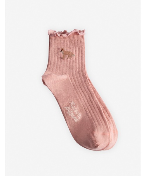 Maison Kitsune(メゾンキツネ)の「BABY FOX SOCKS(ソックス/靴下・レディース・ピンクベージュ/アイボリー・S/M)」の1枚目の写真