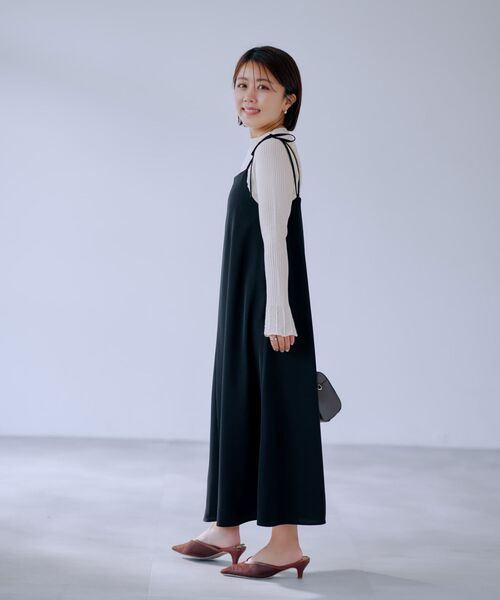 COHINA（コヒナ）の「パールストラップキャミワンピース 【低身長・小柄女性】（ワンピース・レディース・ブラック/ホワイト・ONE SIZE）」の7枚目の写真