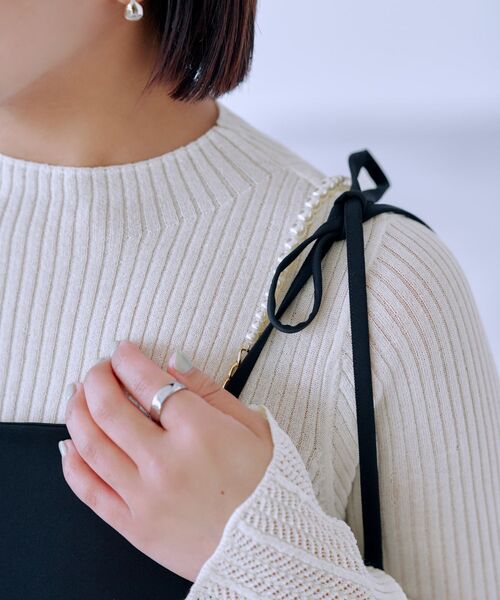 COHINA（コヒナ）の「パールストラップキャミワンピース 【低身長・小柄女性】（ワンピース・レディース・ブラック/ホワイト・ONE SIZE）」の9枚目の写真