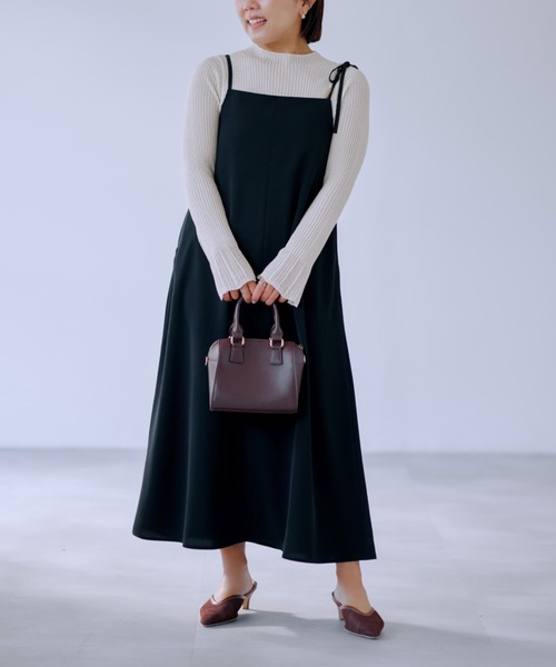 COHINA（コヒナ）の「パールストラップキャミワンピース 【低身長・小柄女性】（ワンピース・レディース・ブラック/ホワイト・ONE SIZE）」の2枚目の写真