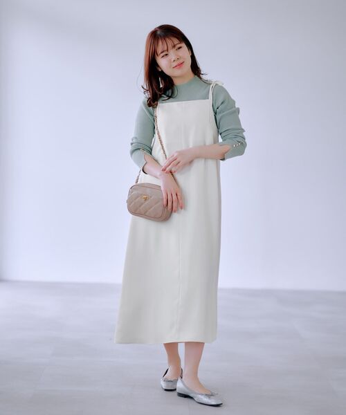 COHINA（コヒナ）の「パールストラップキャミワンピース 【低身長・小柄女性】（ワンピース・レディース・ブラック/ホワイト・ONE SIZE）」の3枚目の写真