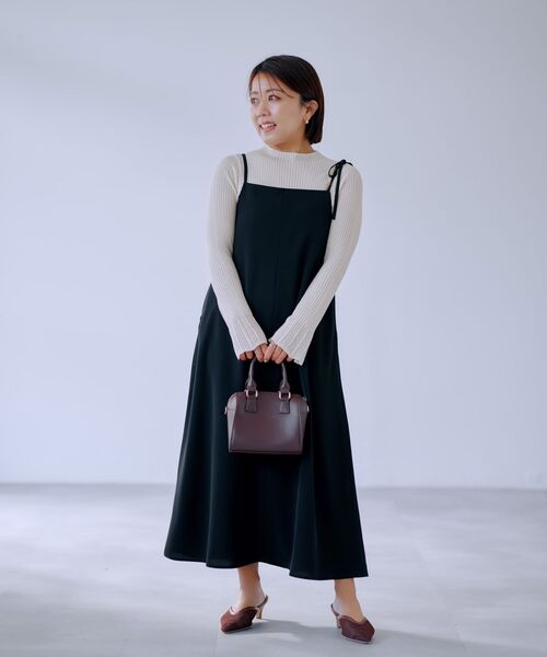 COHINA（コヒナ）の「パールストラップキャミワンピース 【低身長・小柄女性】（ワンピース・レディース・ブラック/ホワイト・ONE SIZE）」の6枚目の写真