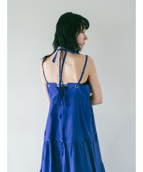 sahara（サハラ）の「Eyelet Tiered Dress/アイレットティアードドレス（ワンピース・レディース・ブラック/アイボリー/ブルー・FREE）」の15枚目の写真
