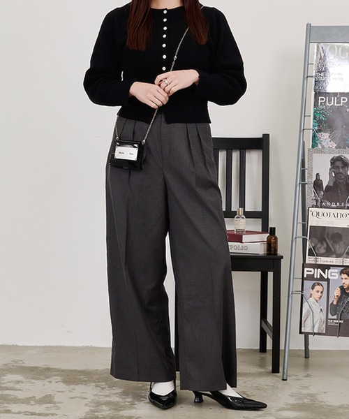 CavariA(キャバリア)の「インタックワイドパンツ(その他パンツ・レディース・チャコールグレー/ブラック/ネイビー/ブラウン・マルチサイズ)」の7枚目の写真