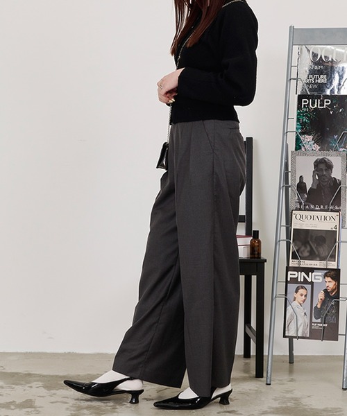 CavariA(キャバリア)の「インタックワイドパンツ(その他パンツ・レディース・チャコールグレー/ブラック/ネイビー/ブラウン・マルチサイズ)」の8枚目の写真