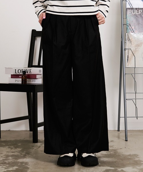CavariA(キャバリア)の「インタックワイドパンツ(その他パンツ・レディース・チャコールグレー/ブラック/ネイビー/ブラウン・マルチサイズ)」の21枚目の写真