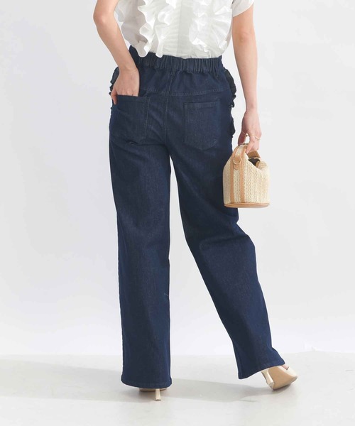 PICCIN（ピッチン）の「【セットアップ可能】ポケットフリルワイドラメデニムパンツ（デニムパンツ・レディース・ブルー・M/L）」の7枚目の写真