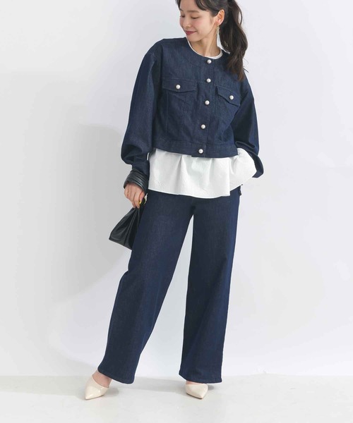 PICCIN（ピッチン）の「【セットアップ可能】ポケットフリルワイドラメデニムパンツ（デニムパンツ・レディース・ブルー・M/L）」の11枚目の写真