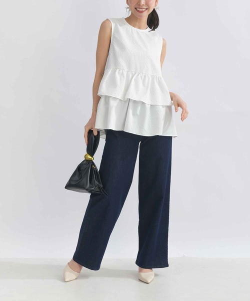 PICCIN（ピッチン）の「【セットアップ可能】ポケットフリルワイドラメデニムパンツ（デニムパンツ・レディース・ブルー・M/L）」の13枚目の写真