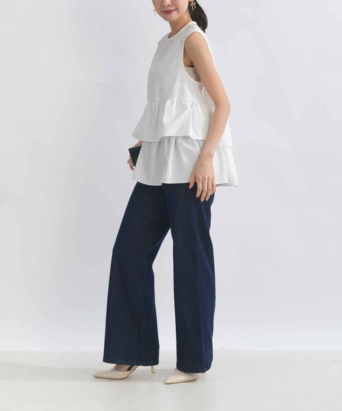 PICCIN（ピッチン）の「【セットアップ可能】ポケットフリルワイドラメデニムパンツ（デニムパンツ・レディース・ブルー・M/L）」の14枚目の写真