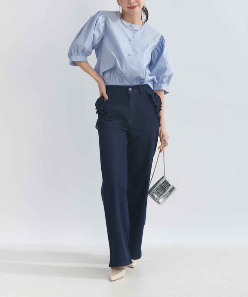 PICCIN（ピッチン）の「【セットアップ可能】ポケットフリルワイドラメデニムパンツ（デニムパンツ・レディース・ブルー・M/L）」の15枚目の写真