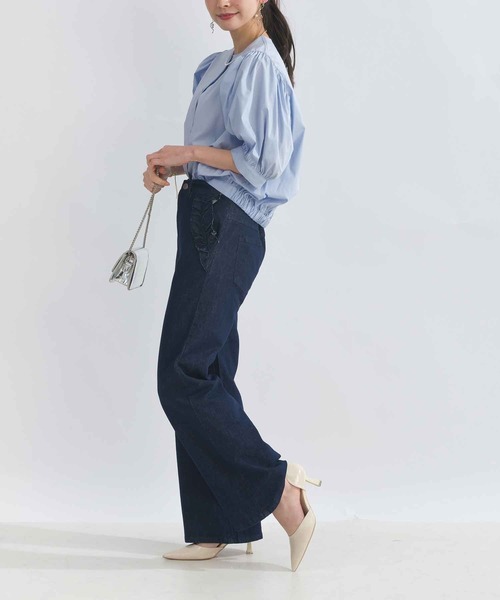 PICCIN（ピッチン）の「【セットアップ可能】ポケットフリルワイドラメデニムパンツ（デニムパンツ・レディース・ブルー・M/L）」の16枚目の写真