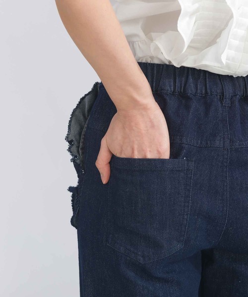 PICCIN（ピッチン）の「【セットアップ可能】ポケットフリルワイドラメデニムパンツ（デニムパンツ・レディース・ブルー・M/L）」の3枚目の写真