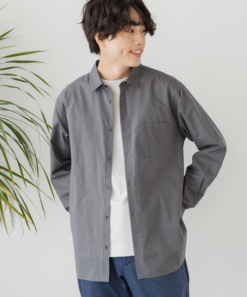 GLOBAL WORK（グローバルワーク）の「シーズンレスシャツ/シアー/長袖/147186（シャツ/ブラウス・メンズ・その他/ライトブルー/ライトグレー/カーキ/チャコールグレー・LARGE/X-LARGE/MEDIUM/SMALL）」の2枚目の写真