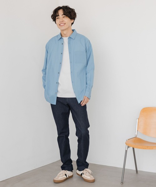 GLOBAL WORK（グローバルワーク）の「シーズンレスシャツ/シアー/長袖/147186（シャツ/ブラウス・メンズ・その他/ライトブルー/ライトグレー/カーキ/チャコールグレー・LARGE/X-LARGE/MEDIUM/SMALL）」の7枚目の写真