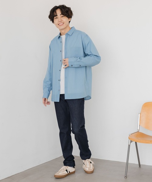 GLOBAL WORK（グローバルワーク）の「シーズンレスシャツ/シアー/長袖/147186（シャツ/ブラウス・メンズ・その他/ライトブルー/ライトグレー/カーキ/チャコールグレー・LARGE/X-LARGE/MEDIUM/SMALL）」の8枚目の写真