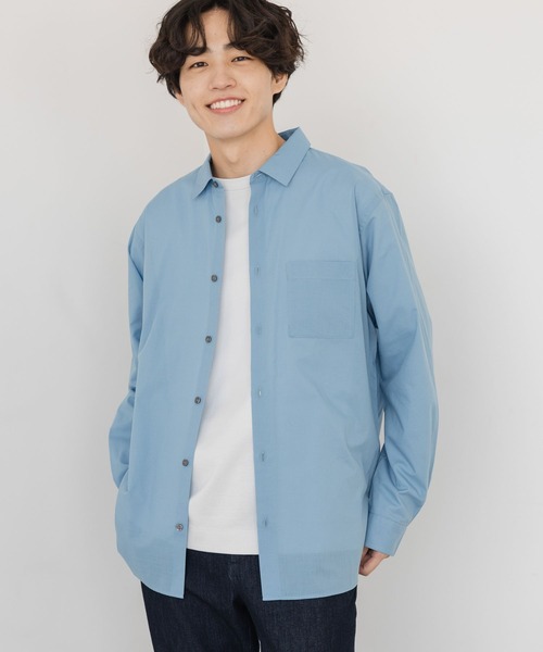 GLOBAL WORK（グローバルワーク）の「シーズンレスシャツ/シアー/長袖/147186（シャツ/ブラウス・メンズ・その他/ライトブルー/ライトグレー/カーキ/チャコールグレー・LARGE/X-LARGE/MEDIUM/SMALL）」の9枚目の写真