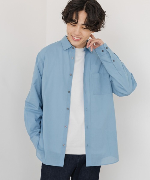 GLOBAL WORK（グローバルワーク）の「シーズンレスシャツ/シアー/長袖/147186（シャツ/ブラウス・メンズ・その他/ライトブルー/ライトグレー/カーキ/チャコールグレー・LARGE/X-LARGE/MEDIUM/SMALL）」の10枚目の写真