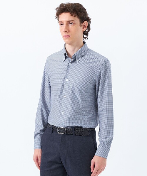 MACKINTOSH PHILOSOPHY（ﾏｯｷﾝﾄｯｼｭ ﾌｨﾛｿﾌｨｰ）の「トロッター シャツ スクエアボタンダウン トリコットバリエーション（シャツ/ブラウス・メンズ・ホワイト/グレー系その他2/ブルー/ブルー系その他7/ダークネイビー・40/38/42）」の5枚目の写真