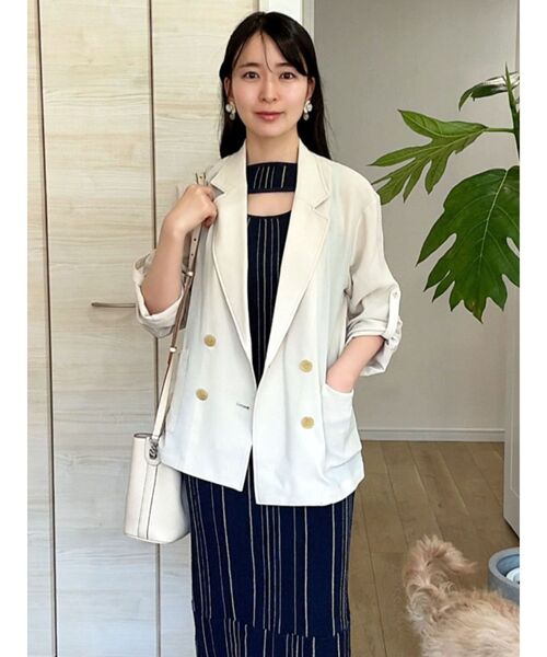 LAGUNAMOON（ラグナムーン）の「ロールアップジャケット（テーラードジャケット・レディース・ネイビー/ベージュ/ブラック・FREE/X-SMALL）」の12枚目の写真