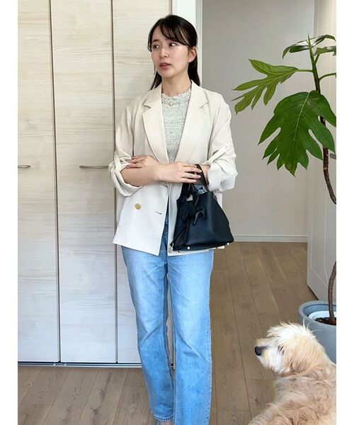 LAGUNAMOON（ラグナムーン）の「ロールアップジャケット（テーラードジャケット・レディース・ネイビー/ベージュ/ブラック・FREE/X-SMALL）」の14枚目の写真