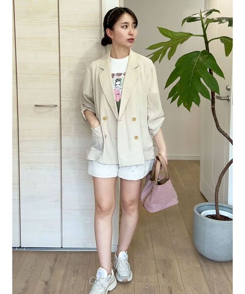 LAGUNAMOON（ラグナムーン）の「ロールアップジャケット（テーラードジャケット・レディース・ネイビー/ベージュ/ブラック・FREE/X-SMALL）」の15枚目の写真