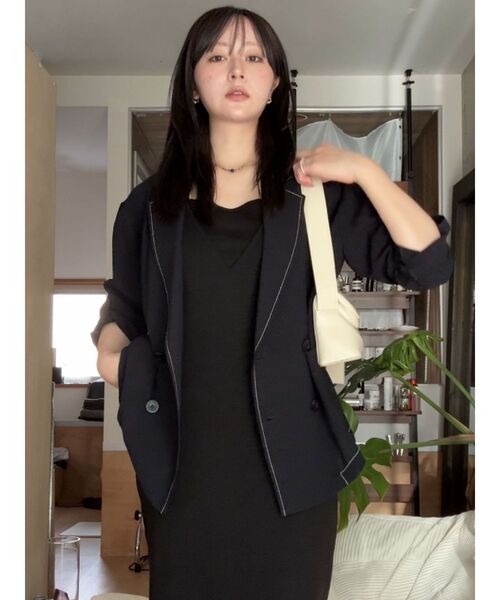 LAGUNAMOON（ラグナムーン）の「ロールアップジャケット（テーラードジャケット・レディース・ネイビー/ベージュ/ブラック・FREE/X-SMALL）」の17枚目の写真