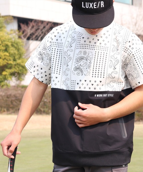 セール】(RM)【LUXE/R GOLF】ストレッチ クロス ペイズリー柄 バイ