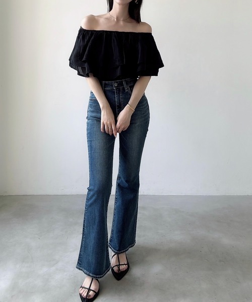 セール】オフショルフリルシアーブラウス（シャツ/ブラウス）｜Meiru