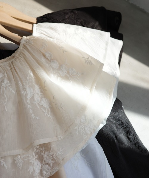 セール】オフショルフリルシアーブラウス（シャツ/ブラウス）｜Meiru