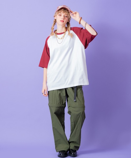 a.p.o.v.（エーピーオービー）の「a.p.o.v. オーバーサイズラグランTシャツ（Tシャツ/カットソー・メンズ・グレー系1/グレー系2/ホワイト×ブラック/ホワイト×レッド/ホワイト×ネイビー・L/M）」の8枚目の写真