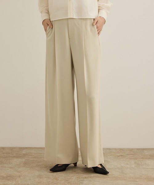 ROPE'（ロペ）の「[美人パンツ]ダブルクロスワイドパンツ/イージーケア（その他パンツ・レディース・ブラック/ベージュ/ピンク・40/36/38/34）」の4枚目の写真