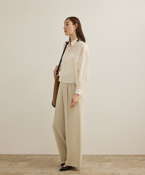 ROPE'（ロペ）の「[美人パンツ]ダブルクロスワイドパンツ/イージーケア（その他パンツ・レディース・ブラック/ベージュ/ピンク・40/36/38/34）」の9枚目の写真