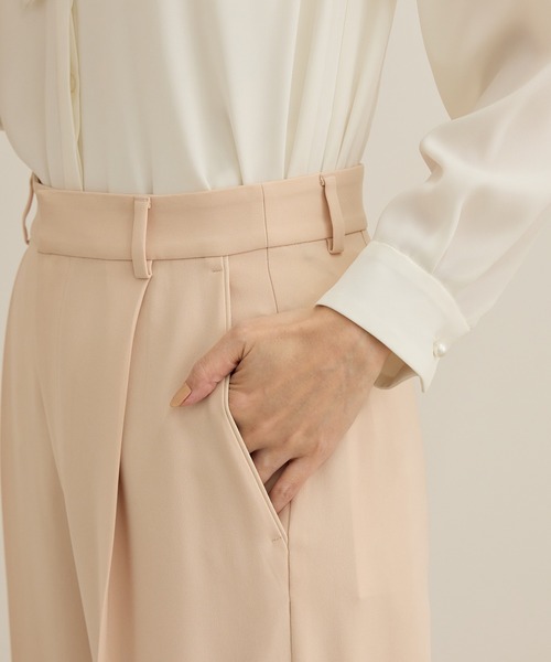 ROPE'（ロペ）の「[美人パンツ]ダブルクロスワイドパンツ/イージーケア（その他パンツ・レディース・ブラック/ベージュ/ピンク・40/36/38/34）」の7枚目の写真