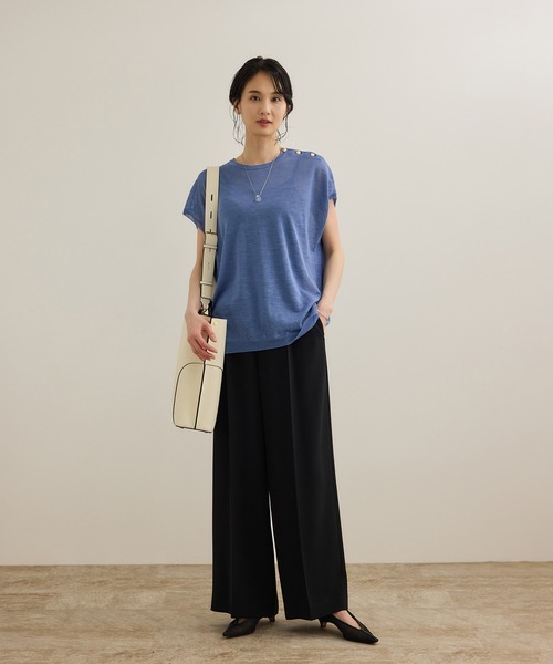 ROPE'（ロペ）の「[美人パンツ]ダブルクロスワイドパンツ/イージーケア（その他パンツ・レディース・ブラック/ベージュ/ピンク・40/36/38/34）」の22枚目の写真