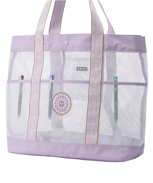 ROXY(ロキシー)の「WILD FLOWER MESH TOT/ロキシー撥水加工メッシュトートバッグ・ビーチバッグ(トートバッグ・レディース・パープル/ブラック・FREE)」の8枚目の写真