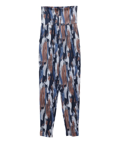 Julier Yoga and Relax（ジュリエヨガアンドリラックス）の「Julier Vertical brushプリントギャザーパンツ（その他パンツ・レディース・ブルー系その他/グレー×ホワイト/ホワイト×グレー・1/0）」の3枚目の写真