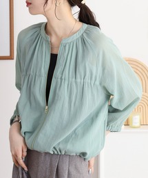 Anna Nicola（アンナニコラ）の「Anna Nicola コットンシフォンギャザーブルゾン（ブルゾン）」