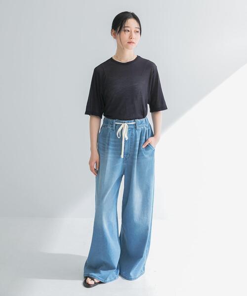 URBAN RESEARCH（アーバンリサーチ）の「new basic　ドライツイストシアーTシャツ（Tシャツ/カットソー・レディース・ブラック/ホワイト/ネイビー/バーガンディー/チャコールグレー・FREE）」の10枚目の写真
