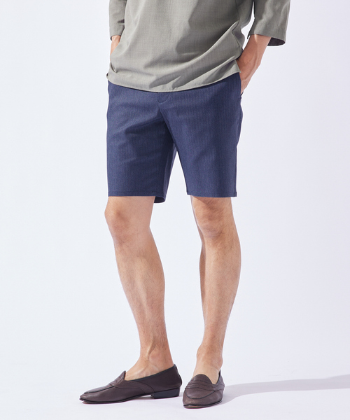 ABAHOUSE GRAY(アバハウスグレイ)の「【ハイパーストレッチ】ヘリンボーン ショートパンツ / ショーツ(その他パンツ・メンズ・ブラック/チャコールグレー/ネイビー/ベージュ・46/48/50)」の1枚目の写真